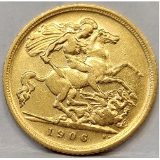 AUSTRALIA 1906 . HALF 1/2 SOVEREIGN . SYDNEY . GOLD